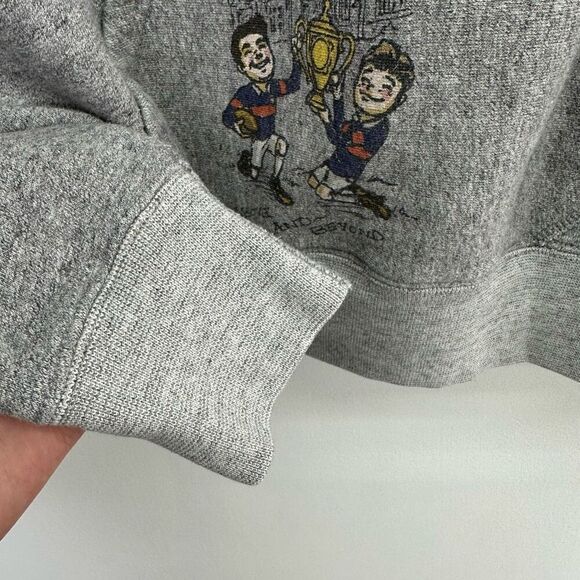 Polo Ralph Lauren Men’s Unisex Cartoon Rugby All Over Printed Fleece Heather Gra - Picture 11 of 16